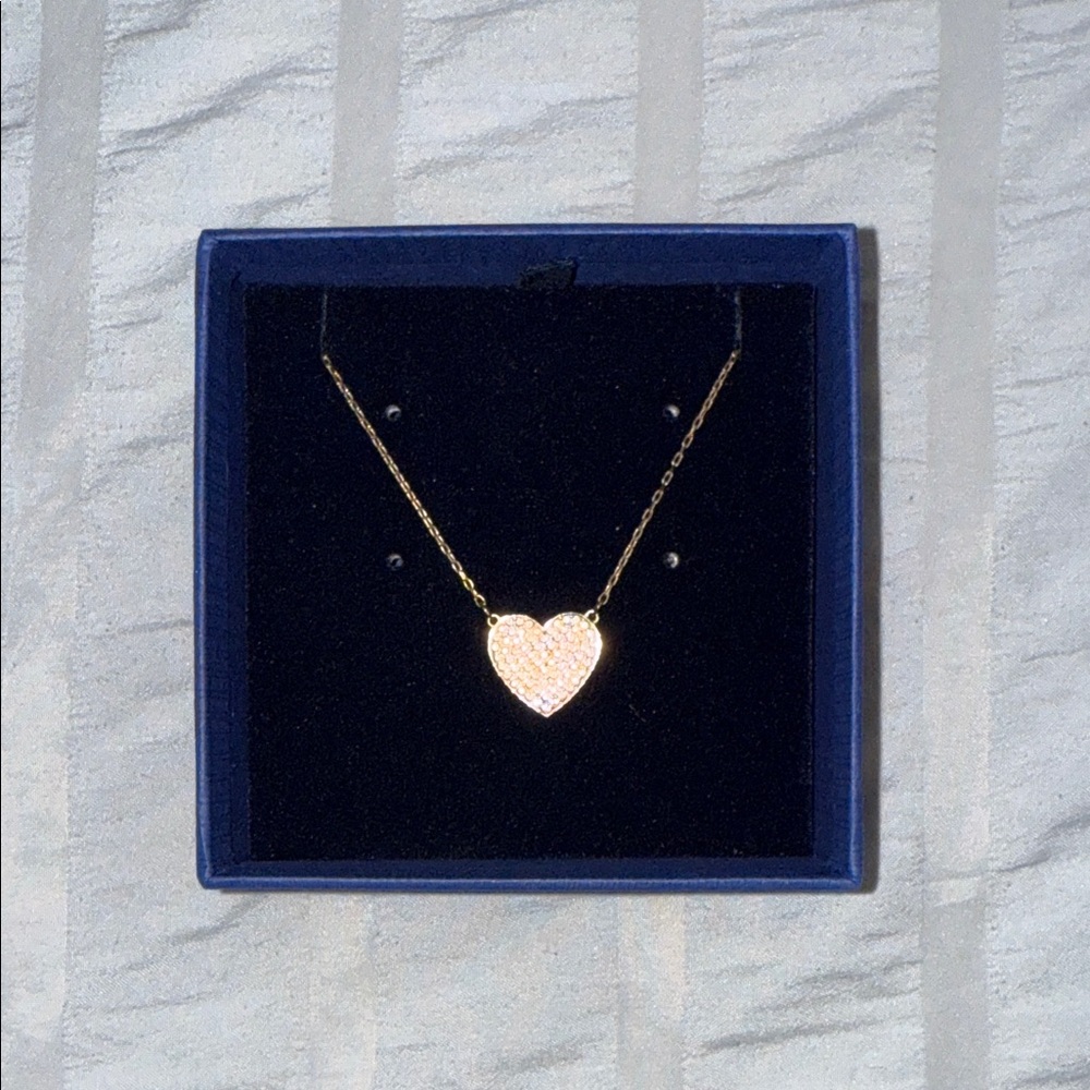 Swarovski Rose Gold Cupid Heart Pendant Necklace